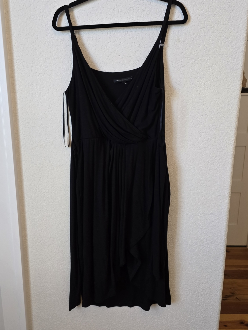 White House Black Market Black Wrap Dress Sleeveless Adjustable Strap Size L